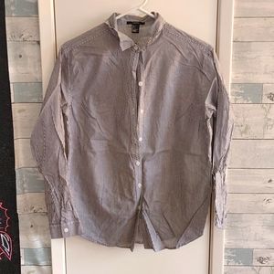 Forever 21 Small Striped Button-Down Blouse